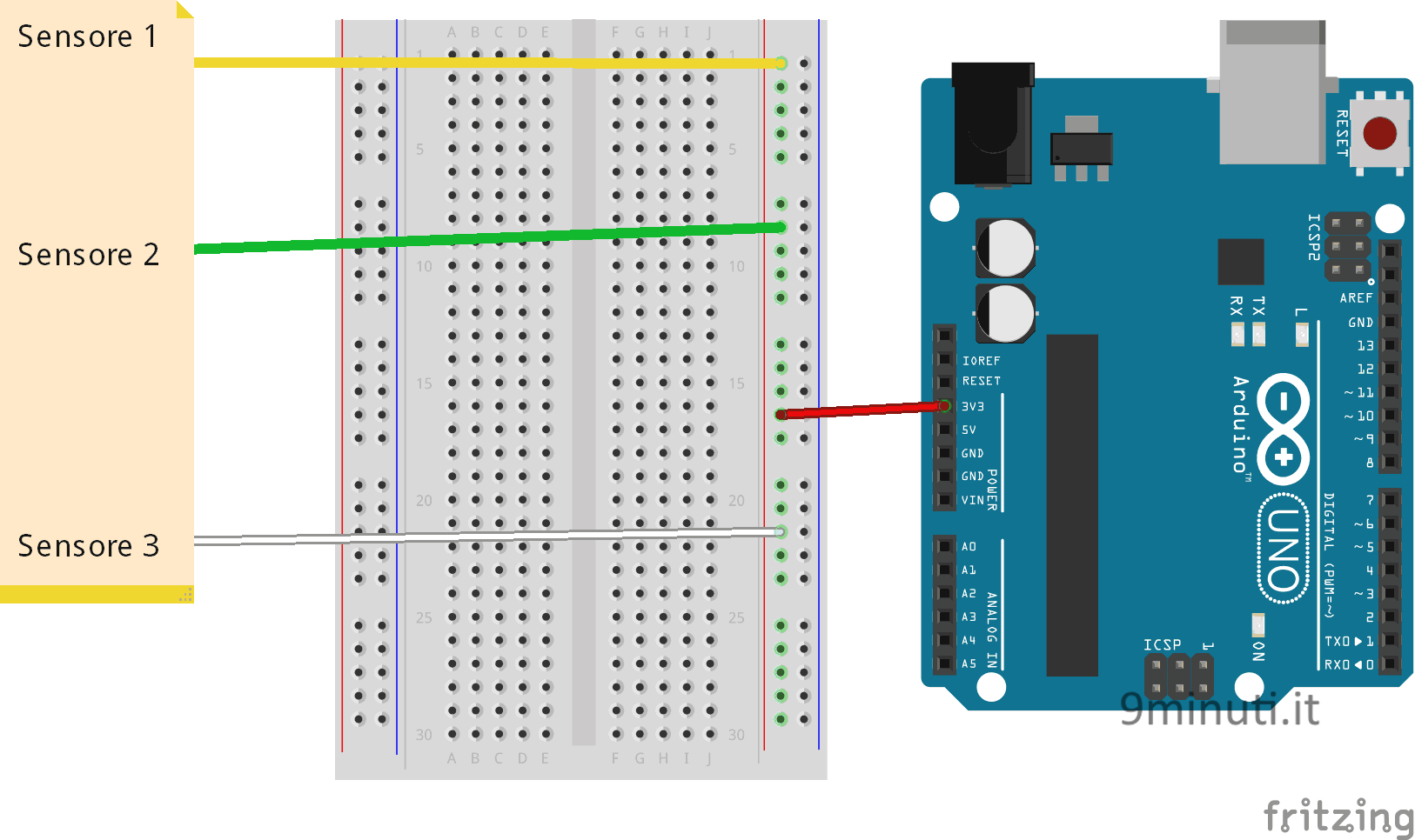 breadboardApplicazioneConArduino