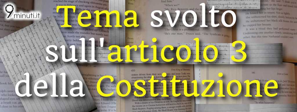 tema svolto articolo 3 della costituzione cover